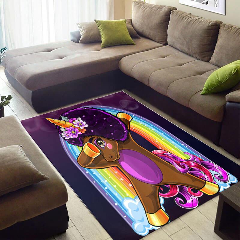 Nice African Style Rugs Beautiful Afrocentric African Woman Unicorn African Themed Carpet African Inspired Living Room WBG4108