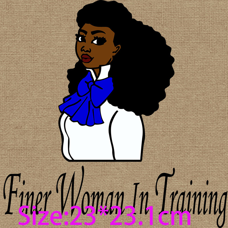 Patches For Clothing Zeta Phi Beta Fighter Born Finer Woman in Tranining Thank God I’m Fabulous Afro Girls Iron on Patches alx