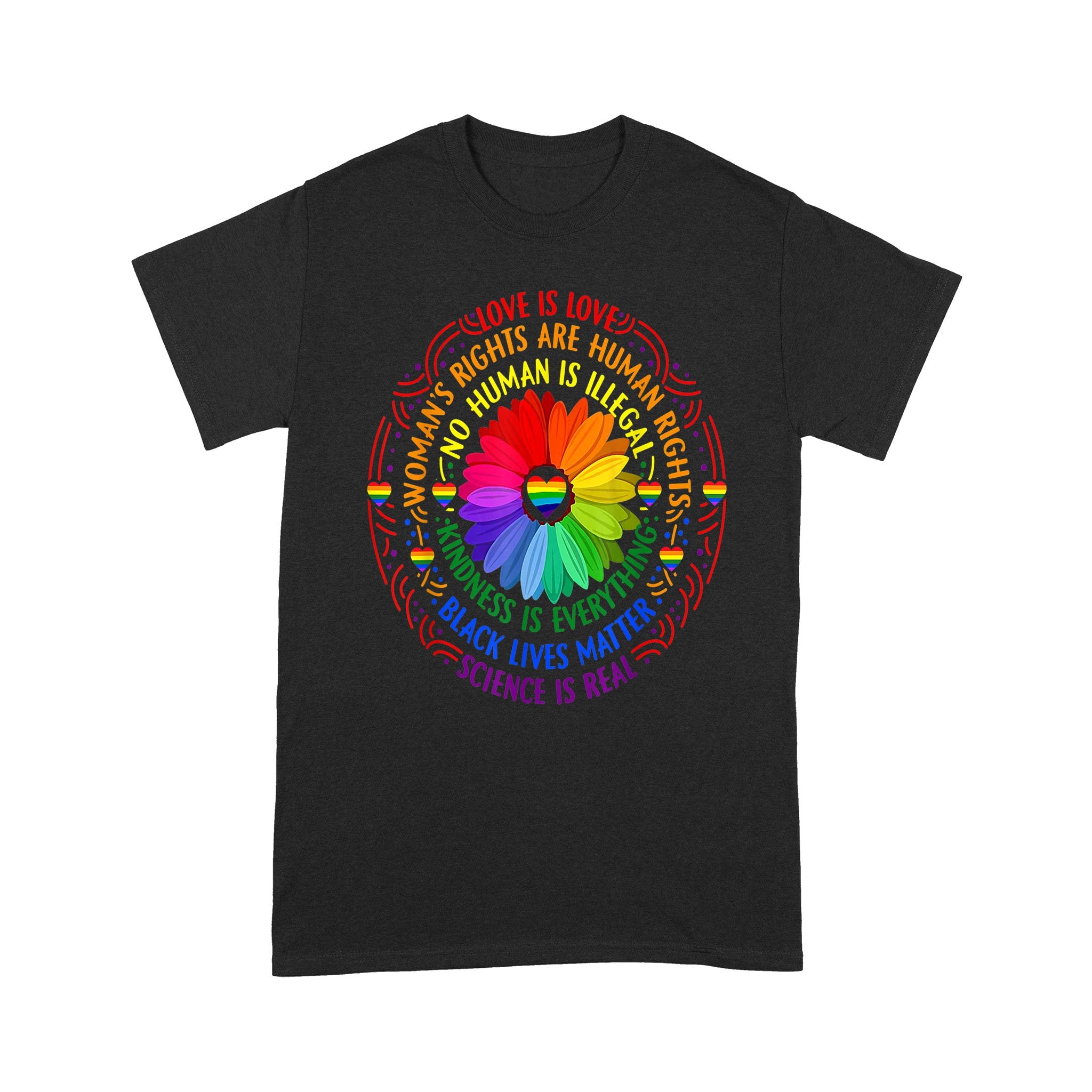 Rainbow Black Lives Matter Science LGBT Pride Flower – Standard T-shirt