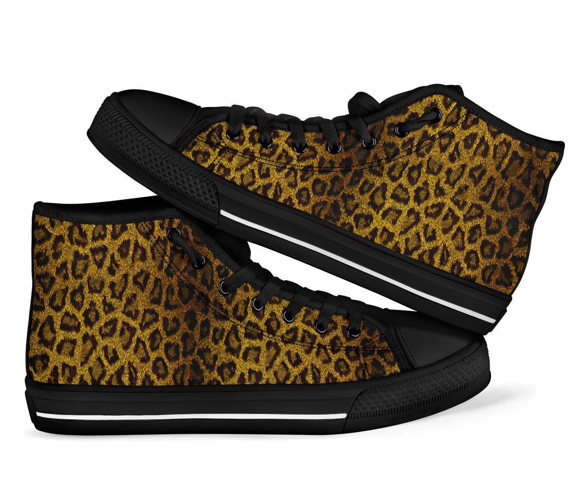 Cheetah Leopard Pattern Print Men Women’S High Top Shoes