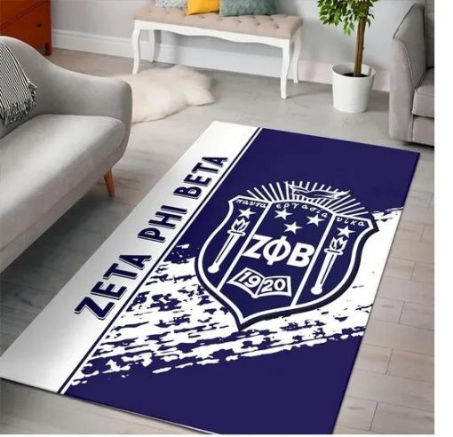 Zeta Phi Beta 1920 Emblem Blue Simple Style Rug