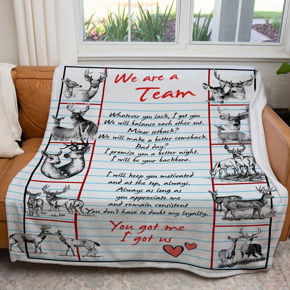 Anniversary Gift For Wife Blanket We Are A Team Dear Hunting Blanket