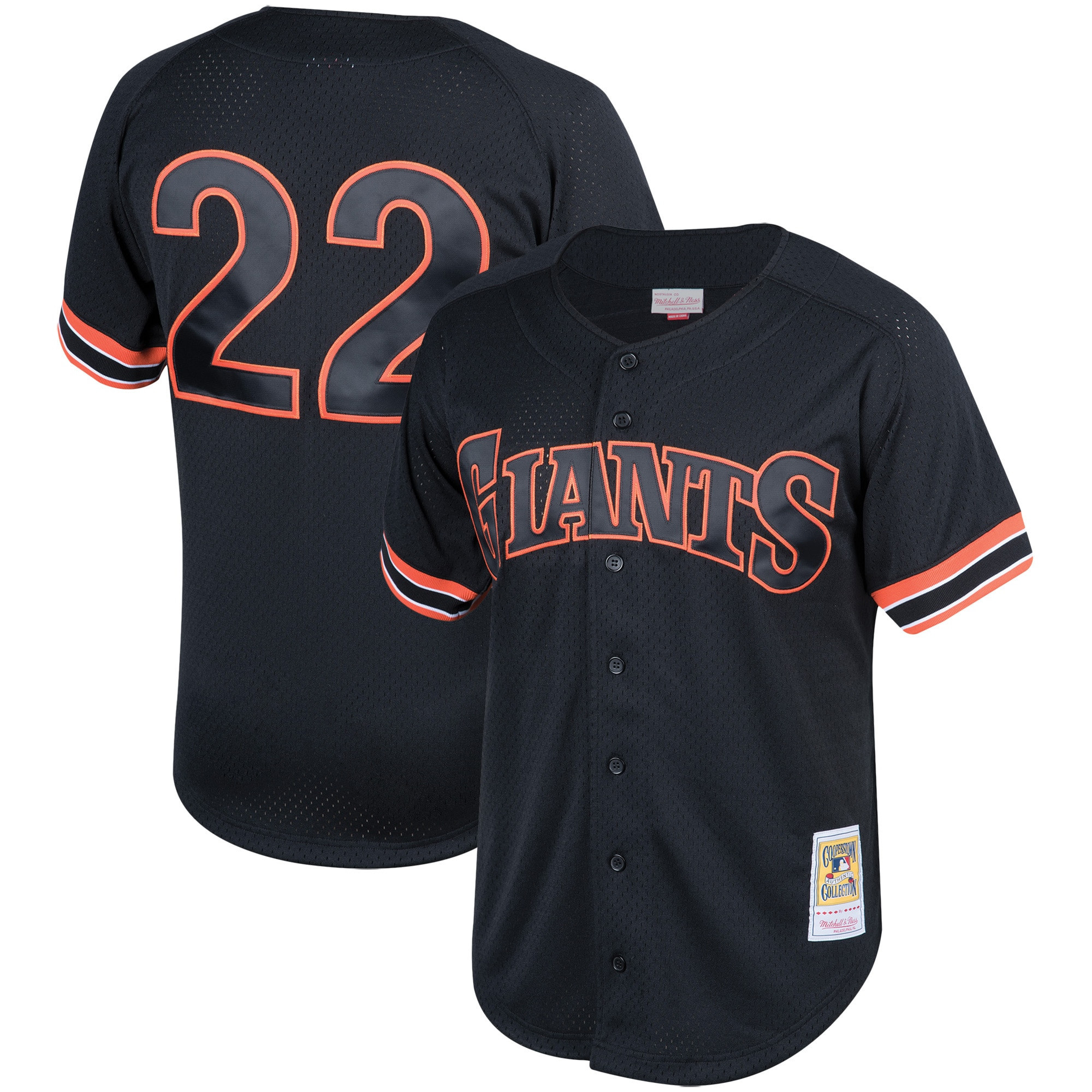 Will Clark San Francisco Giants Mitchell & Ness Fashion Cooperstown Collection Mesh Batting Practice Jersey – Black MLB