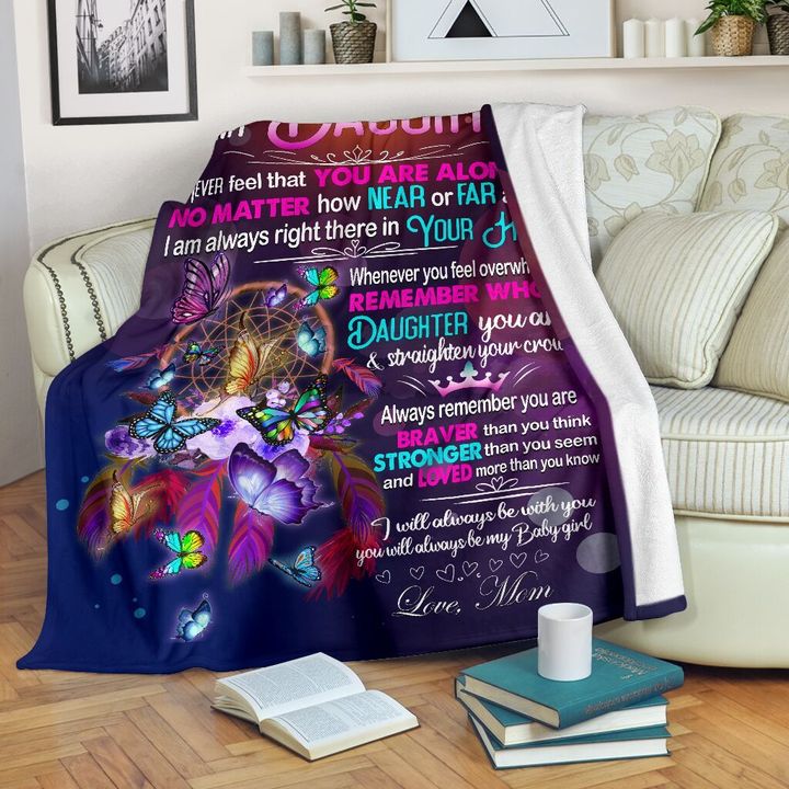 To My Daughter Remember You Are Braver Than You Think Fleece Blanket Gift For Family, Birthday, Daughter, Mother To Daughter Gift Home Decor Bedding Couch Sofa Soft And Comfy