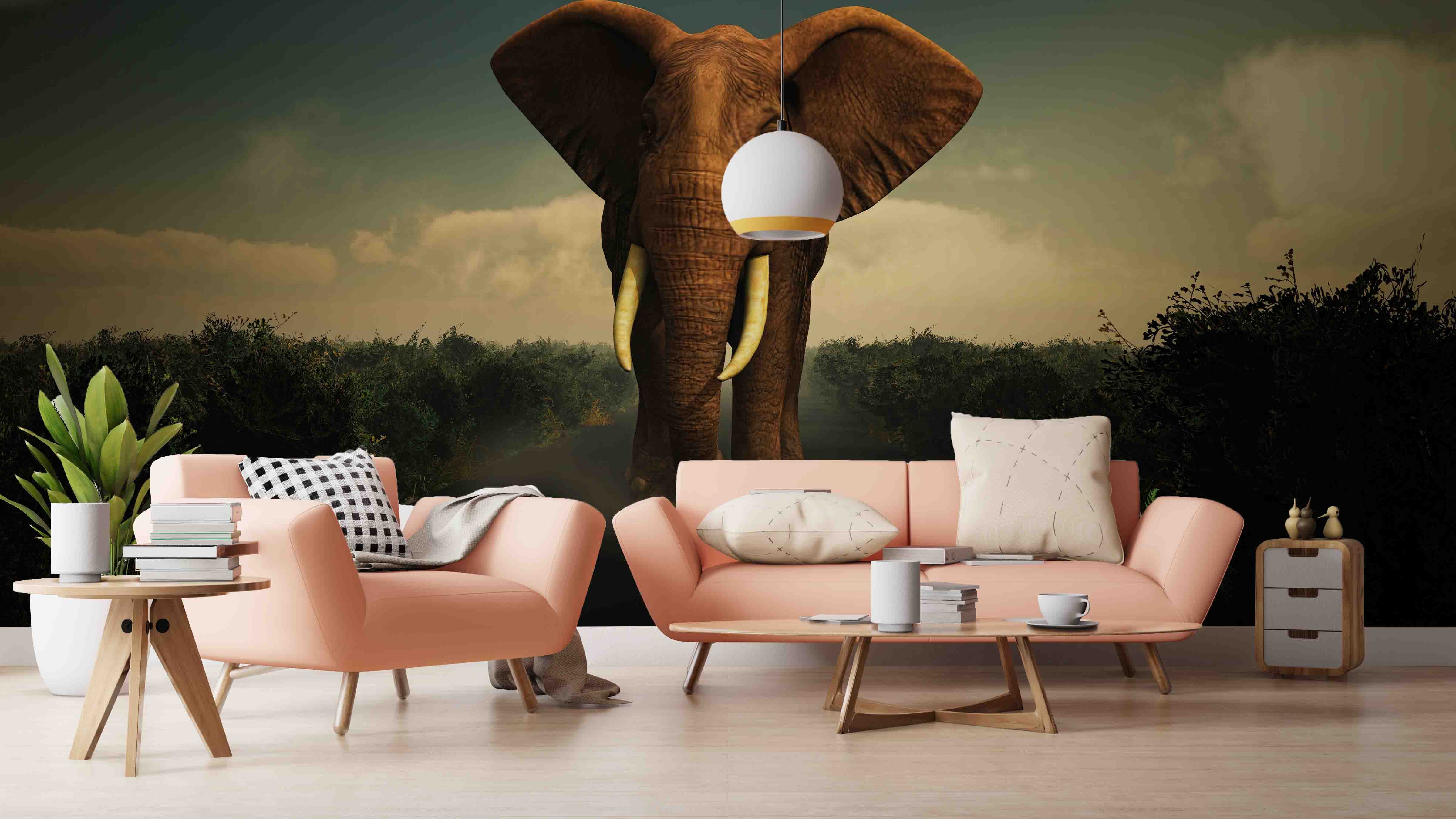 3D Elephant Road Wall Mural Wallpaper 23