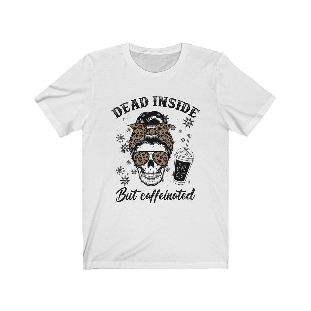 Skull With Messy Bun Wearing Leopard Print Shades T-Shirt