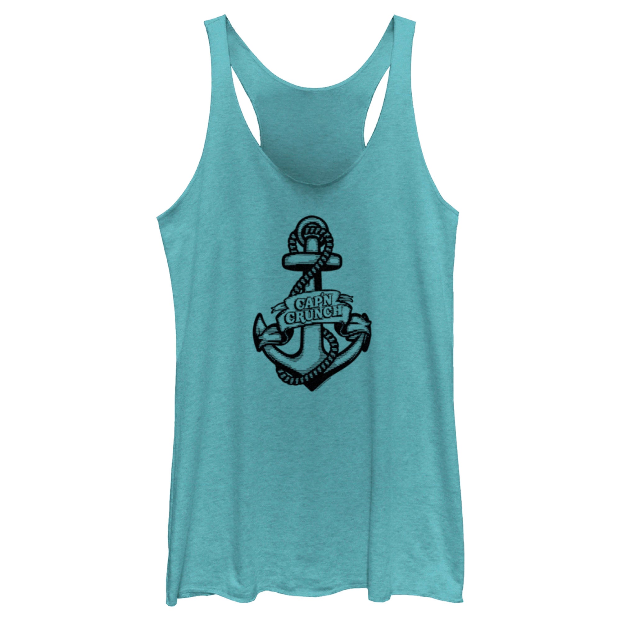 Women’S Cap’N Crunch Black And White Anchor Logo Racerback Tank Top