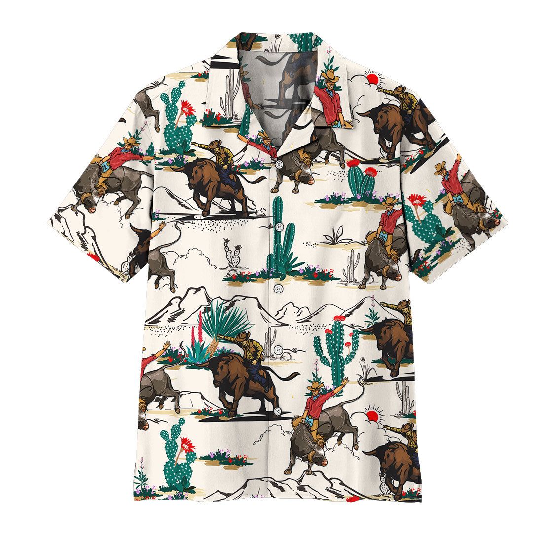 Alohazing Bull Riding Hawaiian Shirt Ha45548