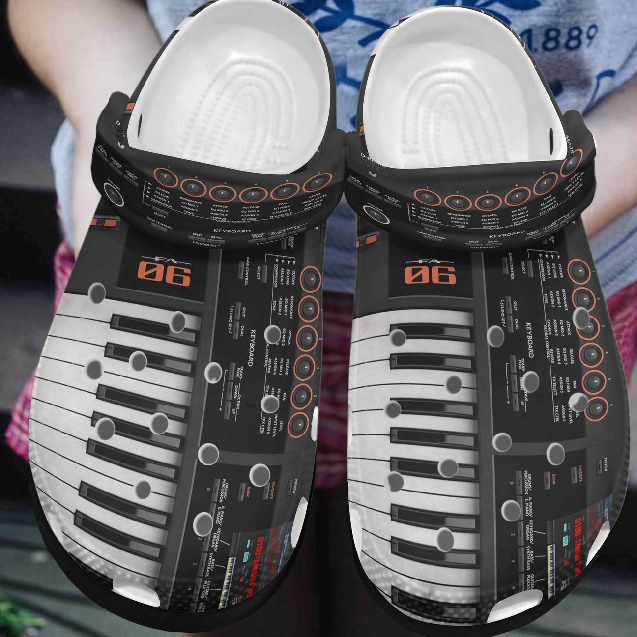 Piano Personalized Clog, Custom Name, Text, Color, Number Fashion Style For Women, Men, Kid, Print 3D Piano 3D