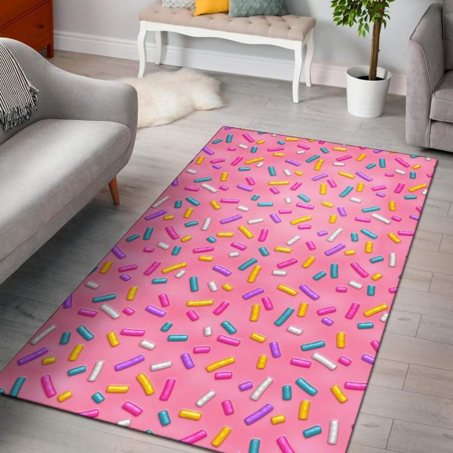 Pink Candy Pattern Print Area Rug