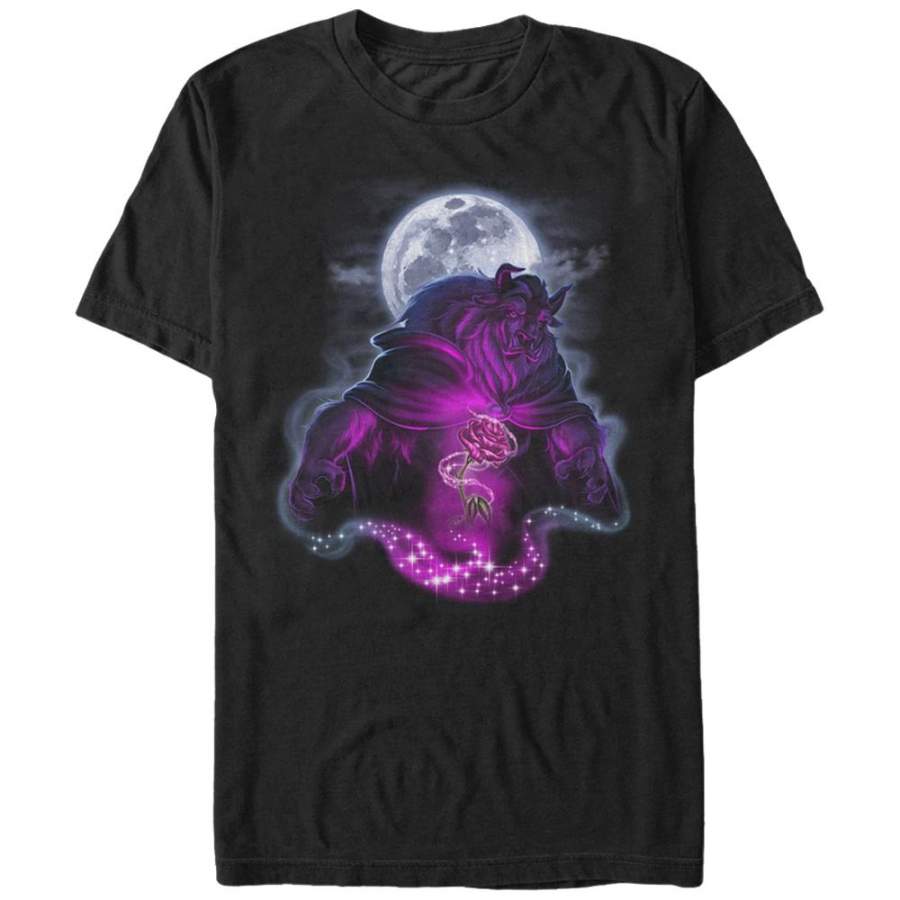 Beauty and the Beast Men’s Magic Rose  T Shirt Black