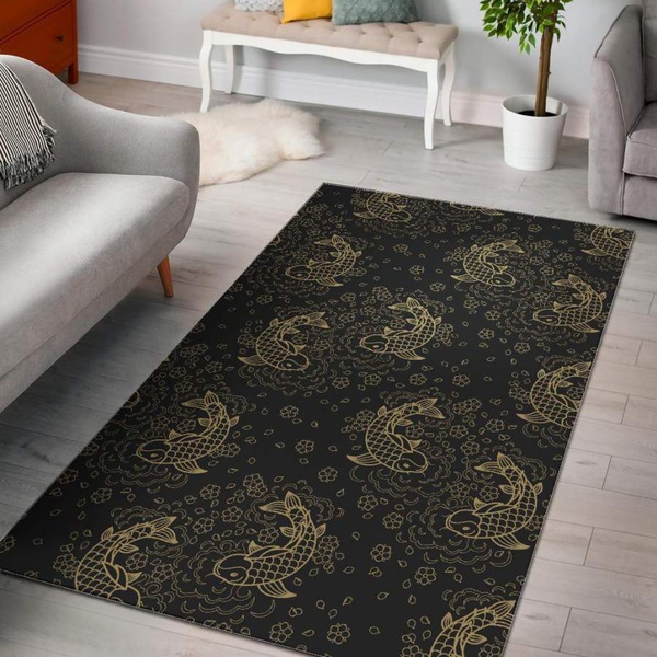Pattern Print Koi Fish Area Rug
