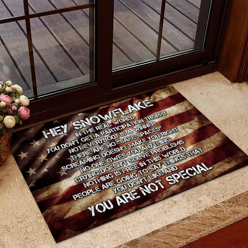 Veteran Doormat, Welcome Rug, Hey Snowflake You Are Not Special Doormat, Gift For Dad