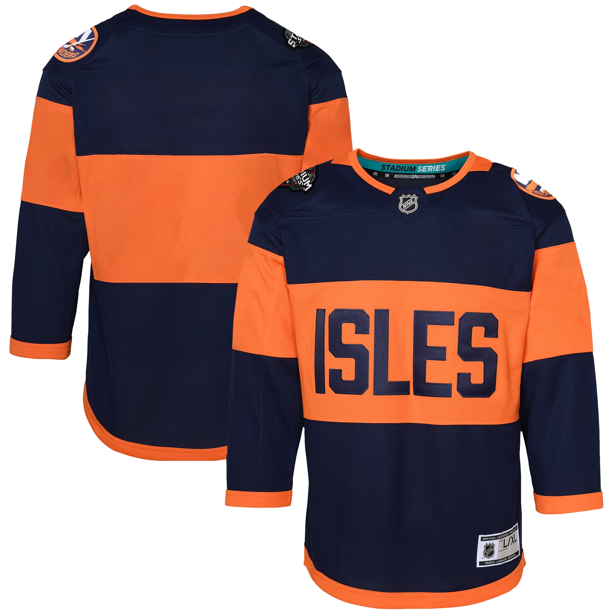 New York Islanders Youth 2024 NHL Stadium Series Premier Jersey  Navy