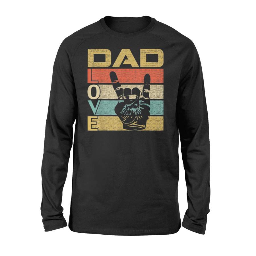 Retro Vintage Dad Love Rock Roll Father’s Day Long Sleeve T-Shirt