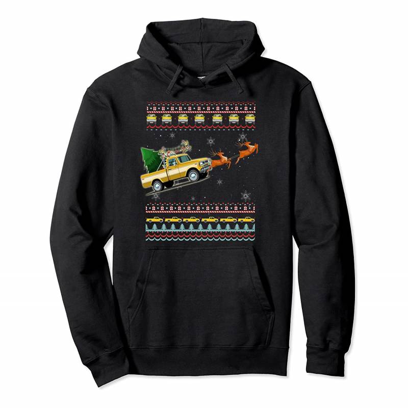 Truck Sleigh Ugly Christmas Truck Driver Gift Pullover Hoodie, T-Shirt, Sweatshirt