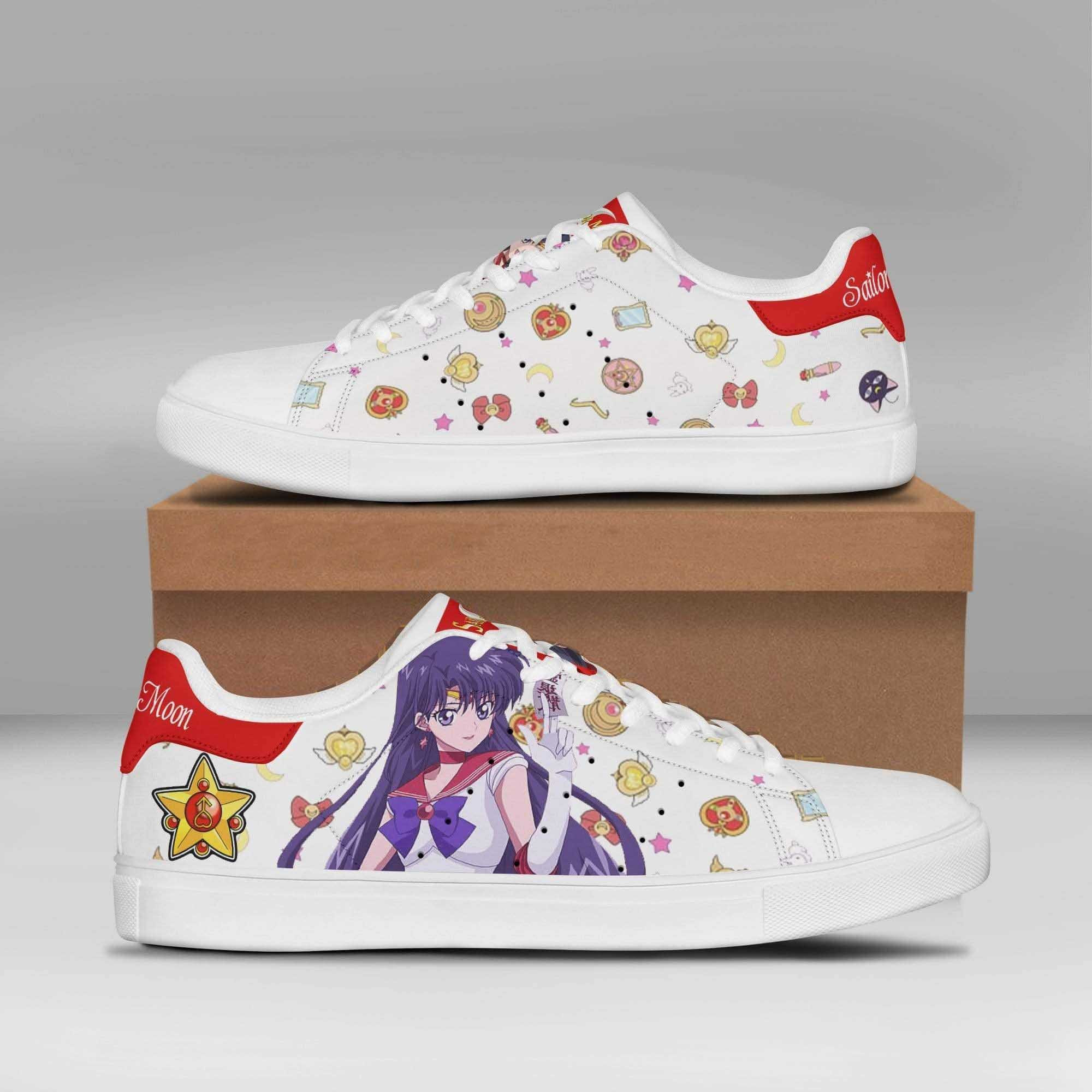 Sailor Mars Sailor Moon Anime Christmas Gift For Fan Low Top Leather Skate Shoes Sneakers For Man And Women