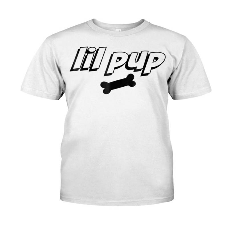 Mens LIL PUP dog puppy silhouette pup shirt