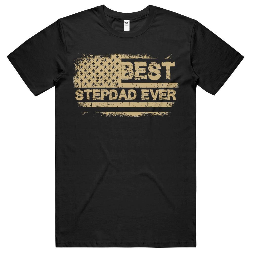 Best Step Dad Ever Vintage American Flag Father Day Tshirt T Shirts