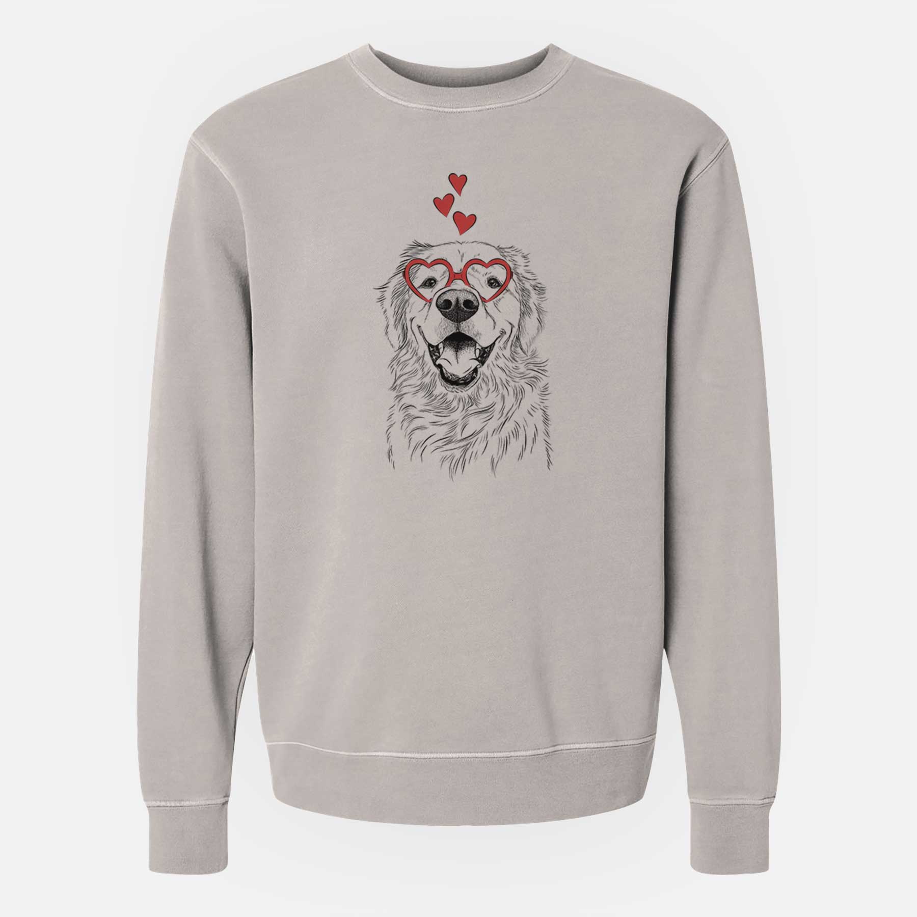 Valentine Roger The Golden Retriever – Unisex Pigment Dyed Crew Sweatshirt