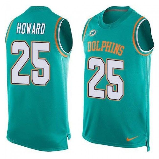 Dolphins #25 Xavien Howard Aqua Green Team Color Tanktop Jersey For Fans