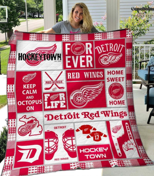 Detroit Red Wings Quilt Blanket H98