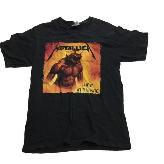 Vintage Metallica Jump In The Fire Band Rock Metal Black Shirt Mall S Shirt