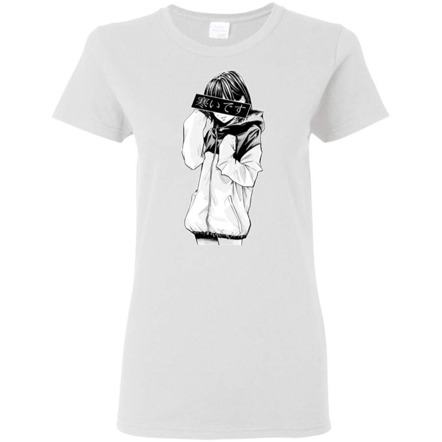 AGR COLD (Black and White) – Sad Japanese Aesthetic Womens T-Shirt