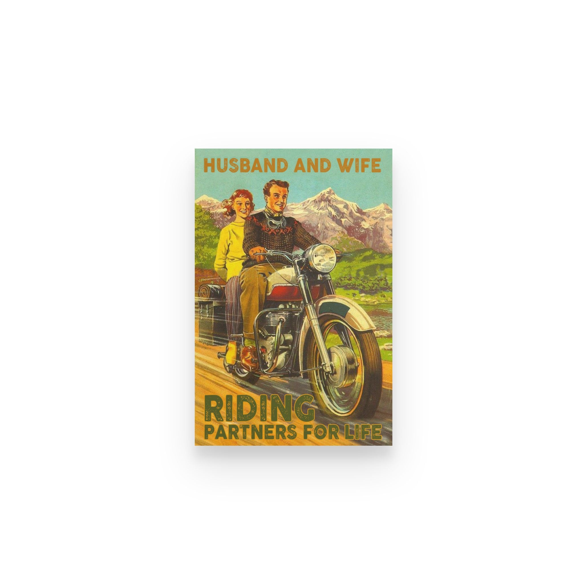 Biker Husband And Wife Riding Partner For Life – Poster