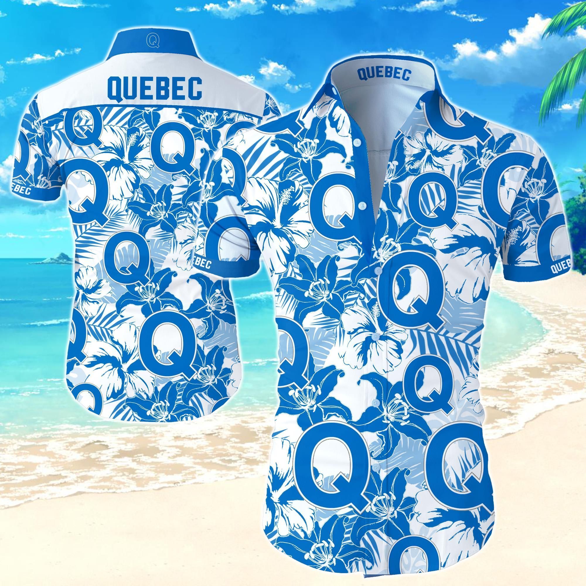 Quebec Bulldogs Hawaii Shirt Summer Button Up For Men Beach Wear Short Sleeve Ha73398