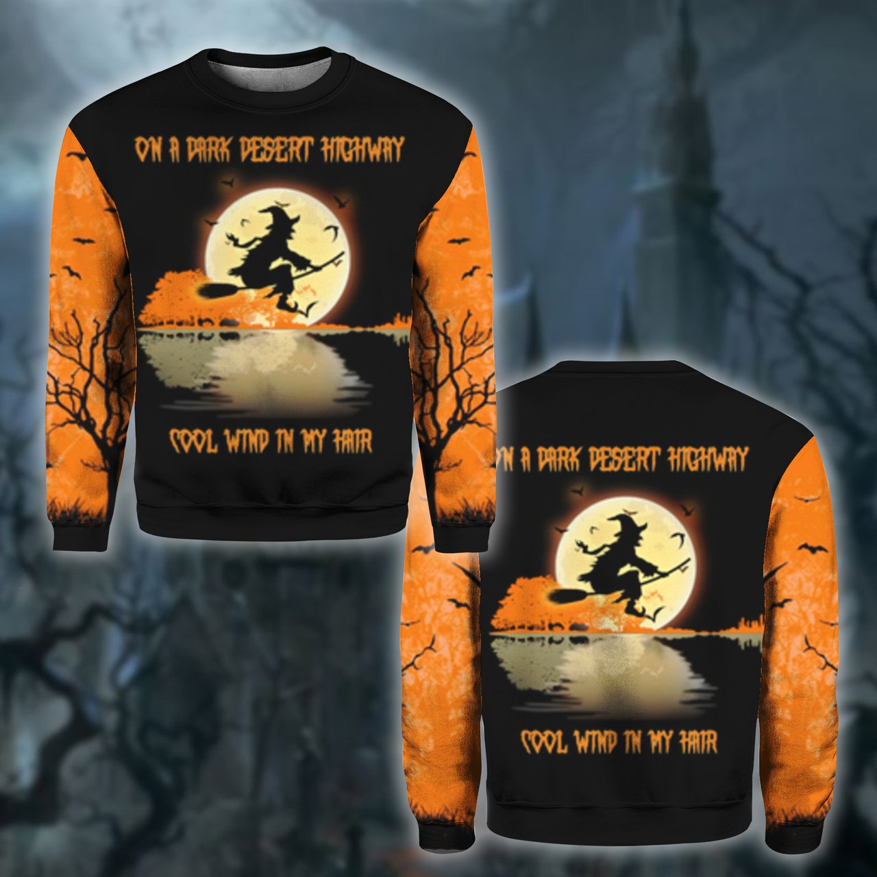 Halloween Dark Night Crewneck Sweatshirt All Over Print Sweatshirt For Women Sweatshirt For Men