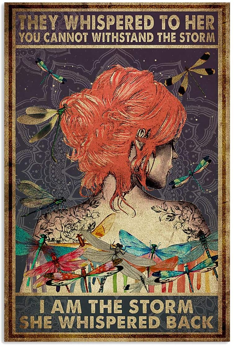 Yoga Poster Yoga Red Hair Girl Art I Am The Storm She Whispered Back Wall Art Hanging Poster Painting Paper Photography Abstract Living, Classroom, Home Decor, No Frame