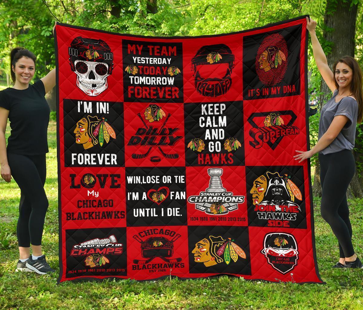 Fan Chicago Blackhawks Quilt Blanket Amazing Gift Idea