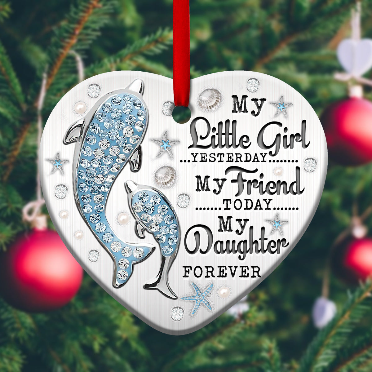 Dolphin Mother Daughter Jewelry Style – Heart Ornament