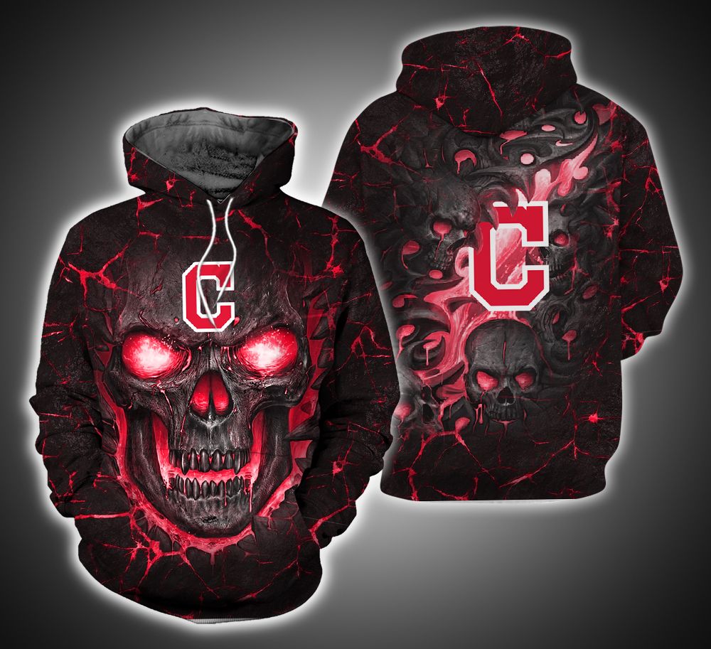 Cleveland Indians Skull 3D Print Hoodie ver10