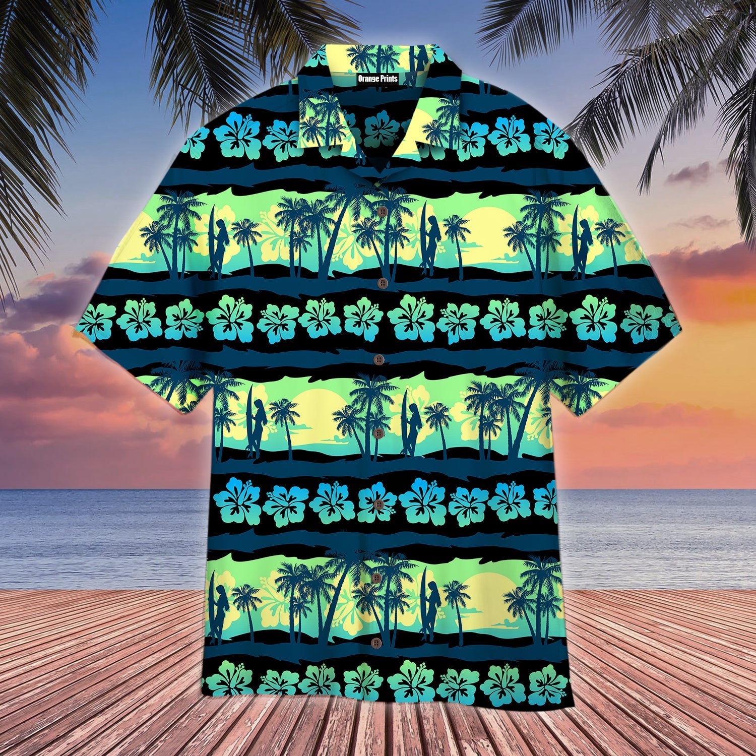 Tropical With Green Sunrise Aloha Hawaii Shirts For Men Women Ha37083