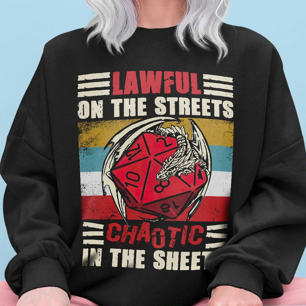 Lawfull On The Streets Chaotisc In The Sheets Vintage Style Standard Crew Neck Sweatshirt