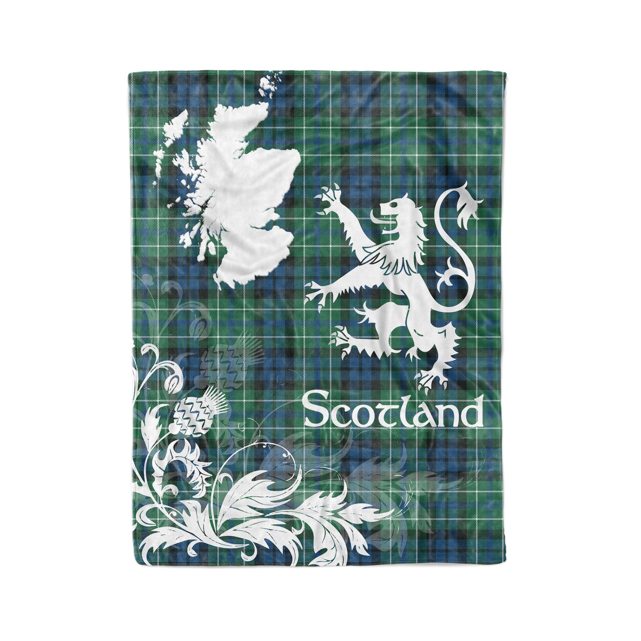 Tartan Plaid Fleece Blanket Tartan Blanket Thistle And Lion Scottish Clan Macneill Of Colonsay Plaid Blanket