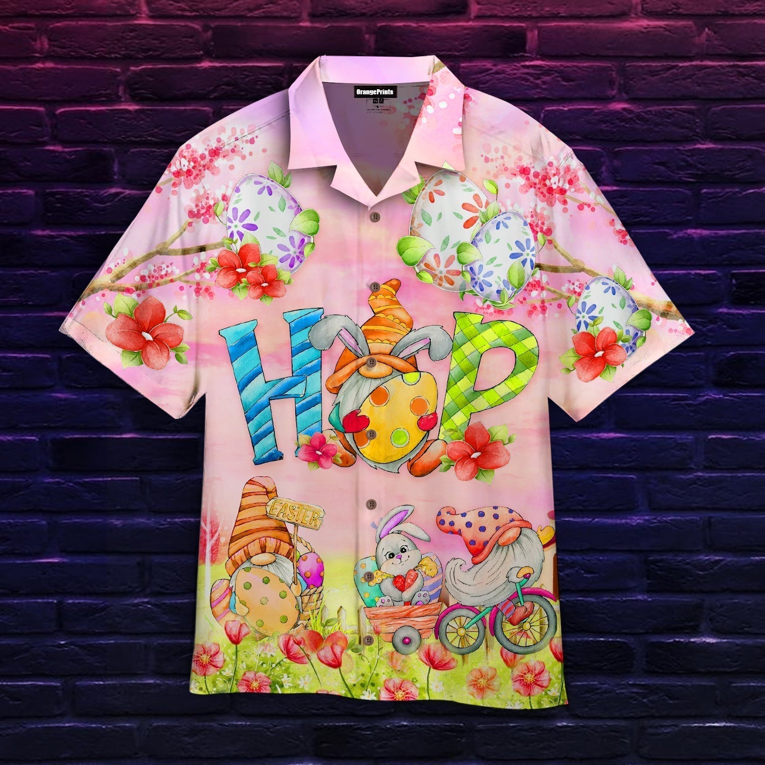 Happy Easter Eggs Bunny Rabbit Plays With Grome Hawaii Shirt For Men Women Ha14064