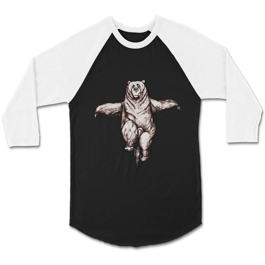 Polar Bear Illustration Animal Art Birthday Gift CPY Unisex 3/4 Sleeve Baseball Tee T-Shirt