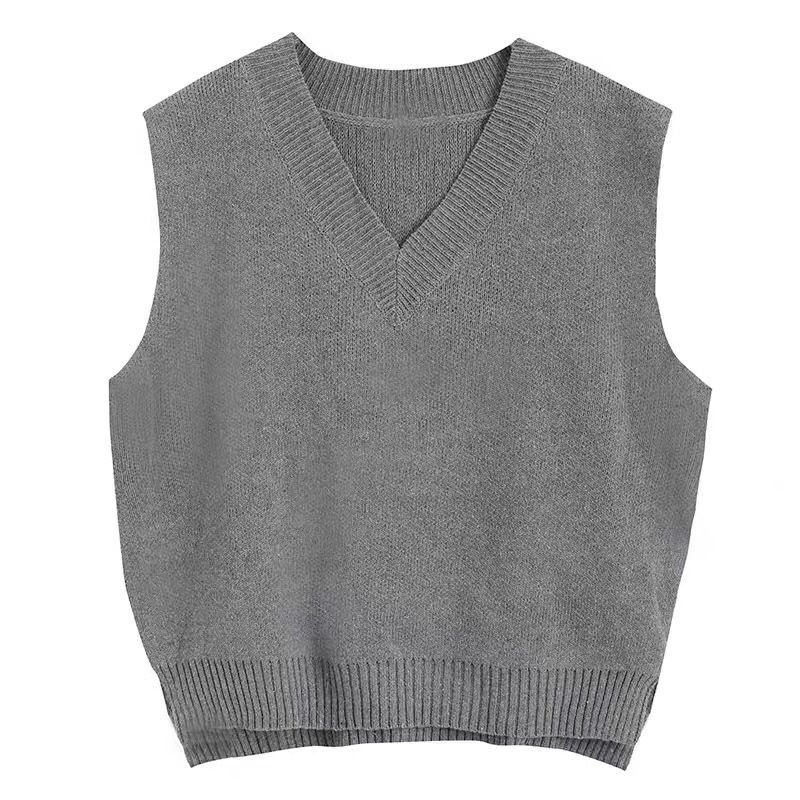 Women Loose Vest Female Knitted Sweater Sleeveless Women Jumper Ladies V-Neck Pullovers Waistcoat Pull Femme Female Outerwear alx