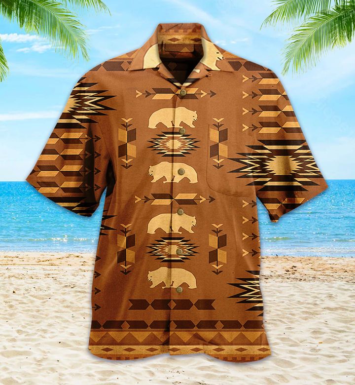 Bear Native Brown Hawaii Shirt Ha110496