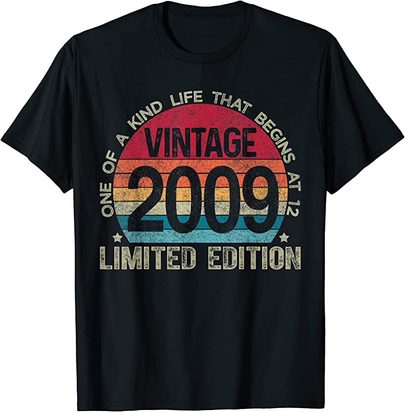 12th Birthday Retro Limited Edition 2009 Vintage Birthday T-Shirt