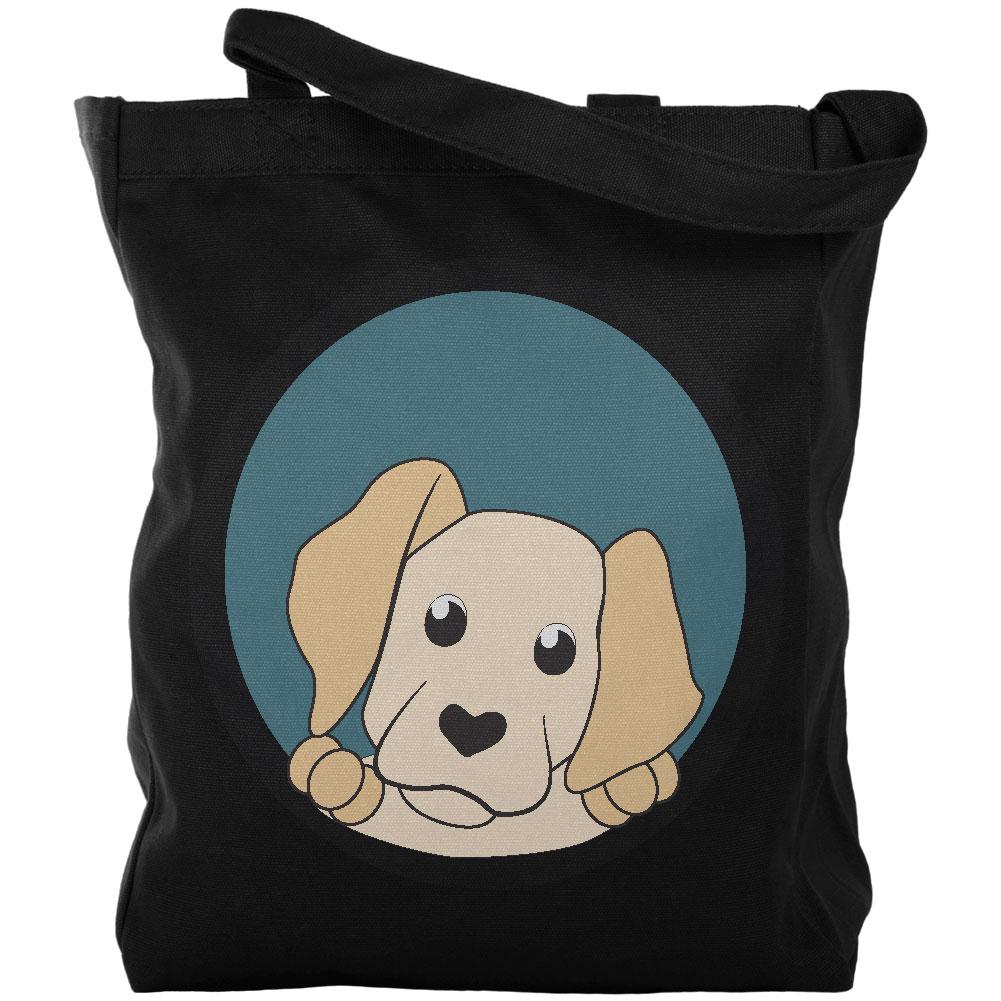 Peeking Puppy Labrador Retriever Canvas Tote Bag