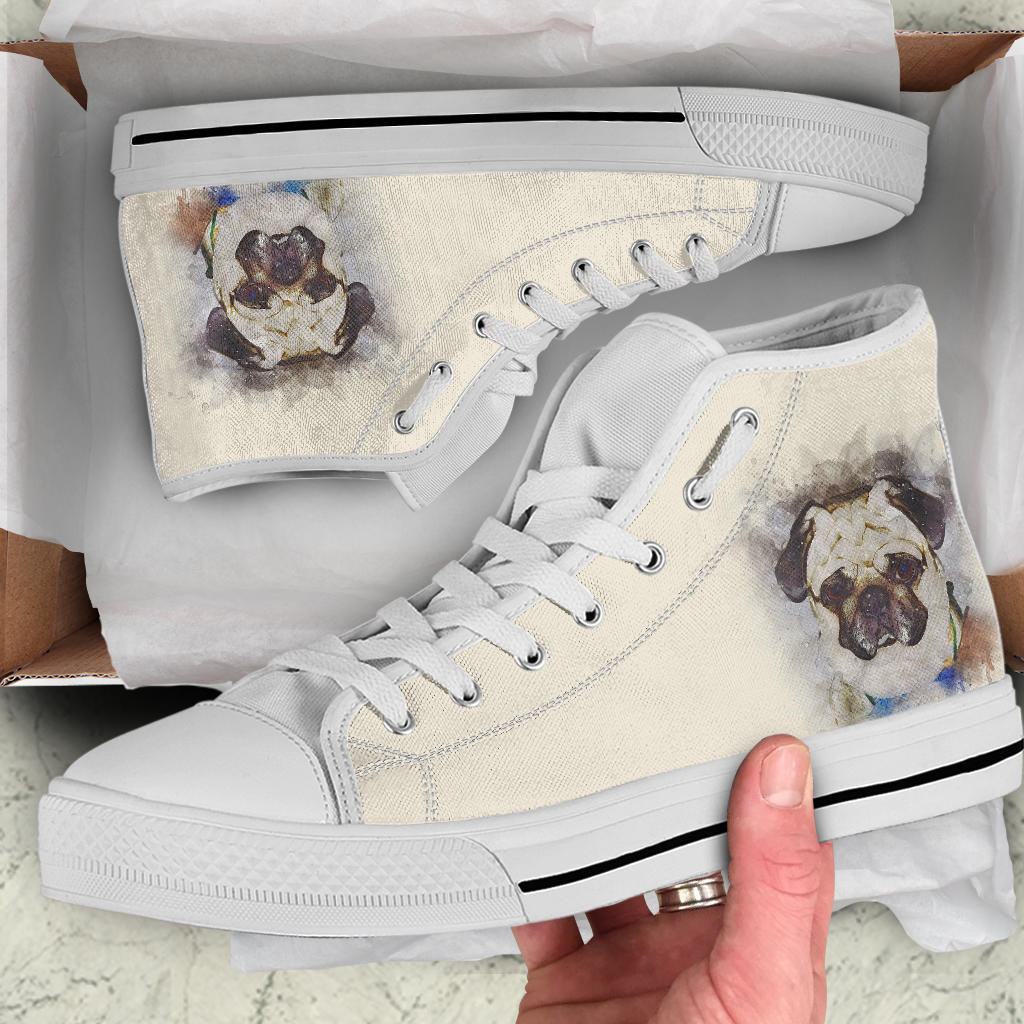 Pug Dad Mom Owner Shoes - Pug Sneakers - Shoes With Pug - Women Shoes - Men Shoes - Kids Sneakers