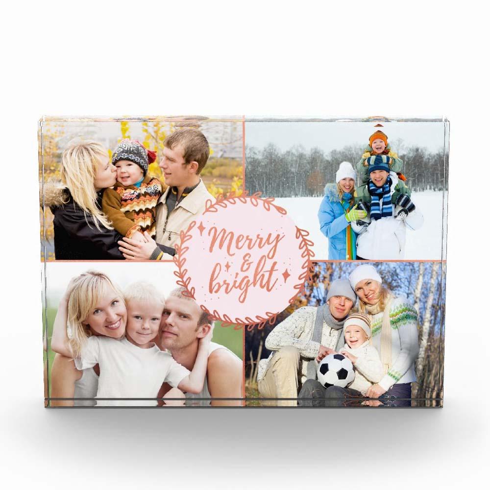 ViticStore™ Personalize Picture Merry&Bright Canvas – Christmas canvas for decor, gift for family, home decoration, christmas gift