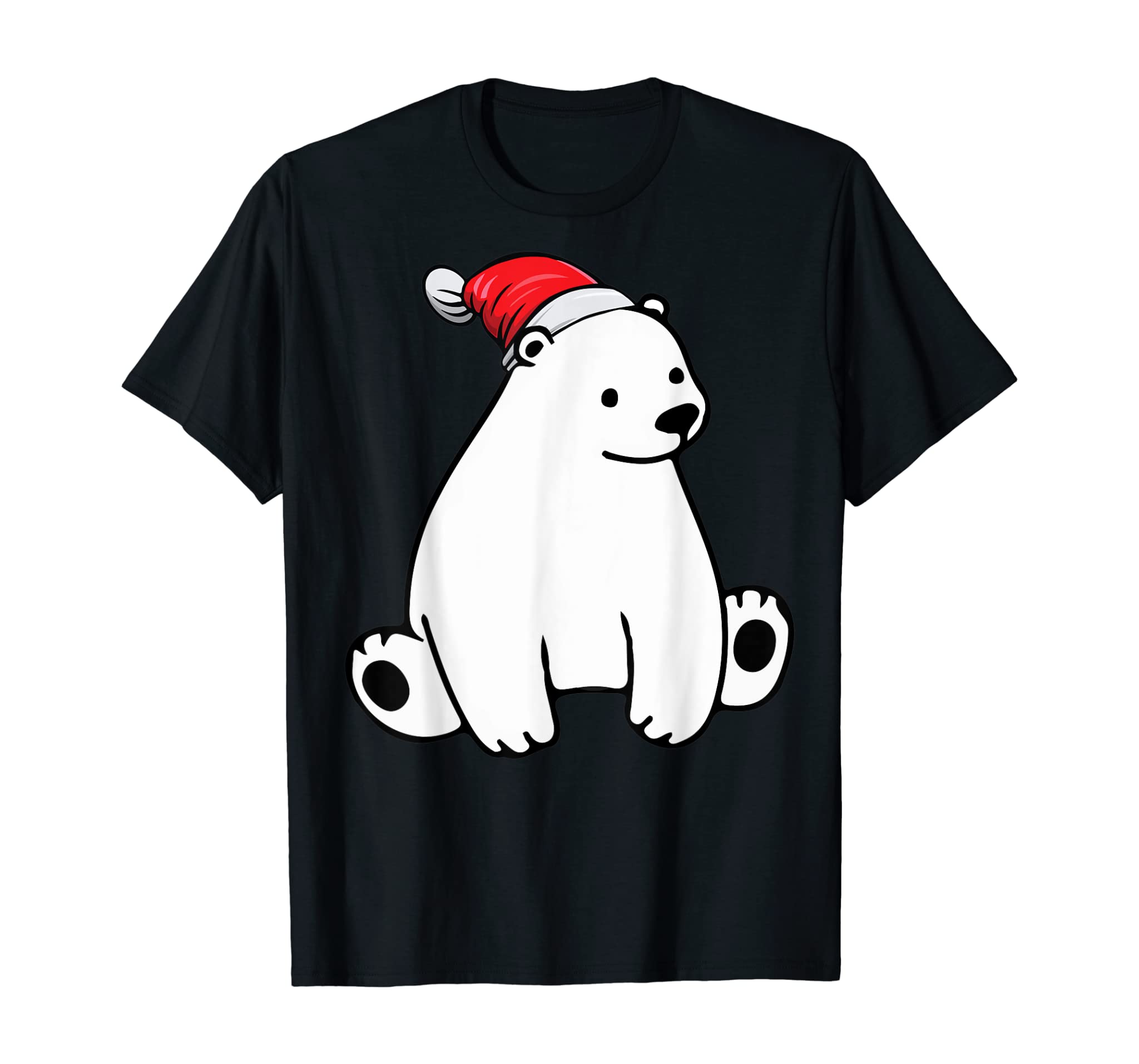 Santa Polar Bear Christmas Pajama Tshirt Funny Xmas Gifts