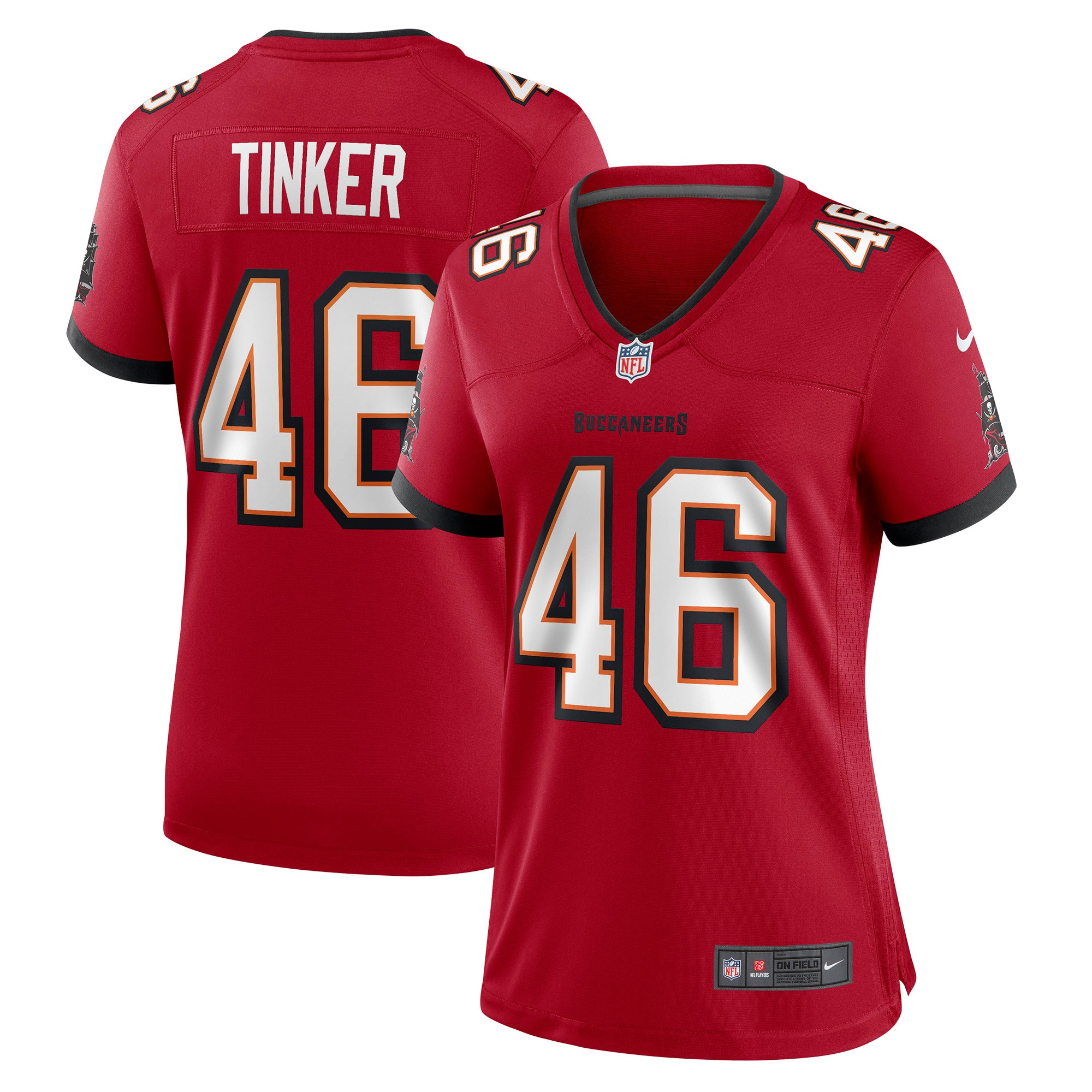 Carson Tinker Tampa Bay Buccaneers Womens Game Jersey – Red NFL