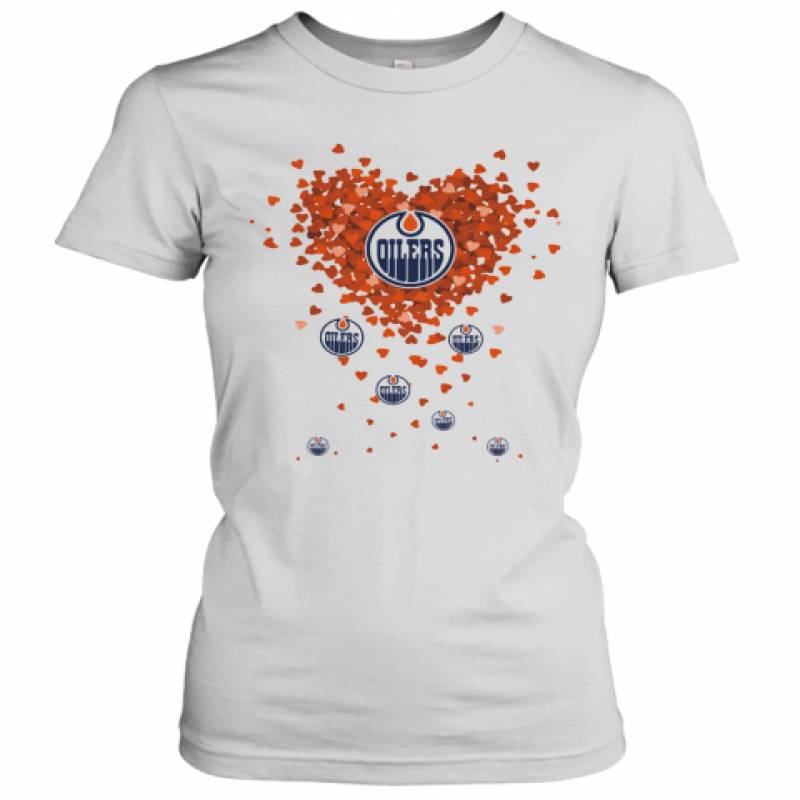 Love Edmonton Oilers Hearts Women's T-Shirt