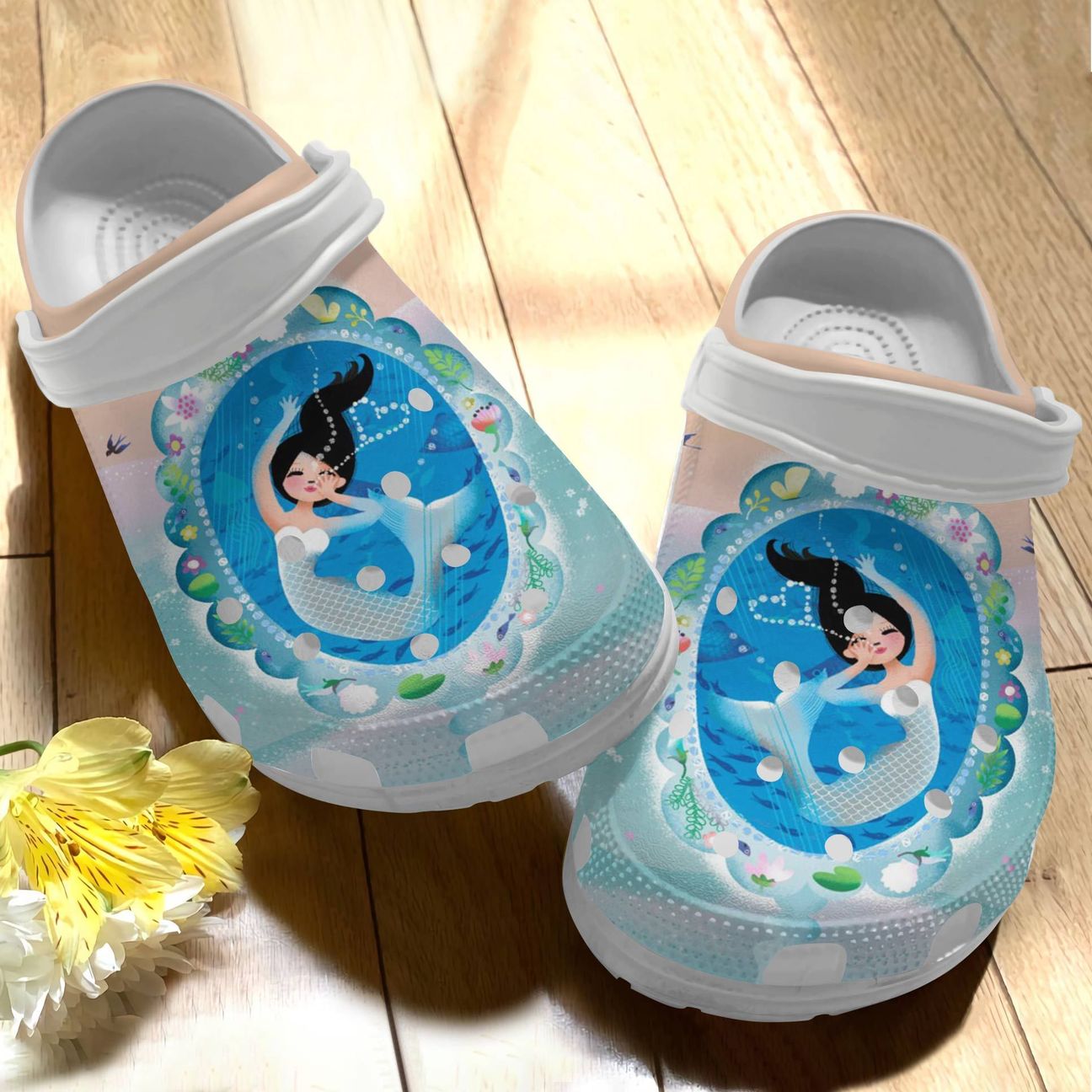 Mermaid Personalized Clog, Custom Name, Text, Color, Number Fashion Style For Women, Men, Kid, Print 3D Lovely Mermaid